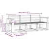 Lauko sofos komplektas 3 pcs Balta 197,5 x 63 x 73 cm