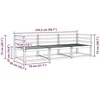 Lauko sofos komplektas 3 pcs Balta 245,5 x 83 x 73 cm