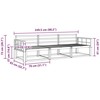 Lauko sofos komplektas 3 pcs Balta 249,5 x 83 x 73 cm