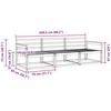 Lauko sofos komplektas 3 pcs Balta 249,5 x 83 x 73 cm