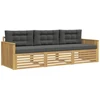 Lauko sofos komplektas 3 pcs Balta ir antracito
