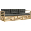 Lauko sofos komplektas 3 pcs Balta ir antracito Poliesteris