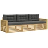 Lauko sofos komplektas 3 pcs Balta ir antracito