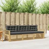 Lauko sofos komplektas 3 pcs Balta ir antracito Poliesteris