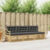 Lauko sofos komplektas 3 pcs Balta ir antracito Poliesteris