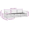 Lauko sofos komplektas 3 pcs Balta Kietos akacijos mediena