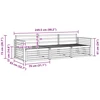 Lauko sofos komplektas 3 pcs Balta Kietos akacijos mediena