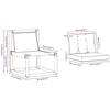 Lauko sofos komplektas 3 pcs Natūrali ir šviesiai pilka