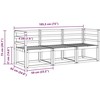 Lauko sofos komplektas 3 pcs Natūrali