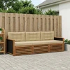 Lauko sofos komplektas 3 pcs Natūralus ir bežinis Poliesteris