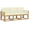 Lauko sofos komplektas 3 vnt. Balta ir kreminė 194 x 63 x 73 cm
