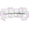 Lauko sofos komplektas 4 pcs Balta 190 x 130,5 x 73 cm