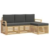 Lauko sofos komplektas 4 pcs Balta ir antracito