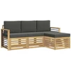 Lauko sofos komplektas 4 pcs Balta ir antracito