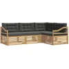 Lauko sofos komplektas 4 pcs Balta ir antracito