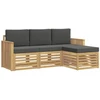 Lauko sofos komplektas 4 pcs Balta ir antracito