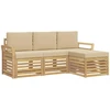 Lauko sofos komplektas 4 pcs Balta ir kreminė