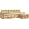 Lauko sofos komplektas 4 pcs Balta ir kreminė