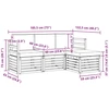 Lauko sofos komplektas 4 pcs Balta ir kreminė