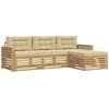Lauko sofos komplektas 4 pcs Balta ir kreminė