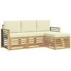 Lauko sofos komplektas 4 pcs Balta ir kreminė