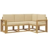 Lauko sofos komplektas 4 pcs Balta ir kreminė