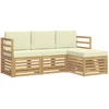 Lauko sofos komplektas 4 pcs Balta ir kreminė