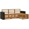 Lauko sofos komplektas 4 pcs Natūrali