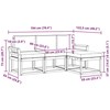 Lauko sofos komplektas 4 pcs Natūrali ir šviesiai pilka
