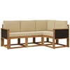 Lauko sofos komplektas 4 pcs Natūralus ir bežinis Poliesteris
