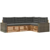 Lauko sofos komplektas 4 pcs Natūralus ir antracitas
