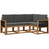 Lauko sofos komplektas 4 vnt. Natūralus ir antracitas