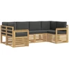 Lauko sofos komplektas 5 pcs Balta ir antracito