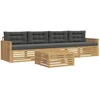 Lauko sofos komplektas 5 pcs Balta ir antracito