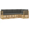 Lauko sofos komplektas 5 pcs Balta ir antracito