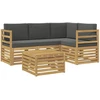 Lauko sofos komplektas 5 pcs Balta ir antracito 59 x 59 x 37 cm