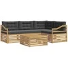 Lauko sofos komplektas 5 pcs Balta ir antracito Poliesteris