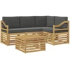 Lauko sofos komplektas 5 pcs Balta ir antracito 59 x 59 x 37 cm