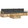 Lauko sofos komplektas 5 pcs Balta ir antracito