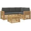 Lauko sofos komplektas 5 pcs Balta ir antracito 59 x 59 x 37 cm