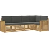 Lauko sofos komplektas 5 pcs Balta ir antracito