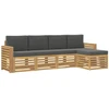 Lauko sofos komplektas 5 pcs Balta ir antracito
