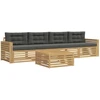 Lauko sofos komplektas 5 pcs Balta ir antracito