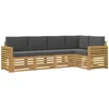 Lauko sofos komplektas 5 pcs Balta ir antracito