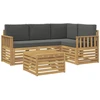 Lauko sofos komplektas 5 pcs Balta ir antracito 59 x 59 x 37 cm