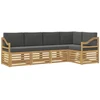 Lauko sofos komplektas 5 pcs Balta ir antracito