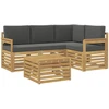 Lauko sofos komplektas 5 pcs Balta ir antracito 59 x 59 x 37 cm