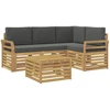 Lauko sofos komplektas 5 pcs Balta ir antracito 59 x 59 x 37 cm