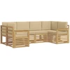 Lauko sofos komplektas 5 pcs Balta ir Bežė 245 x 128,5 x 73 cm