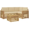 Lauko sofos komplektas 5 pcs Balta ir kreminė 59 x 59 x 37 cm